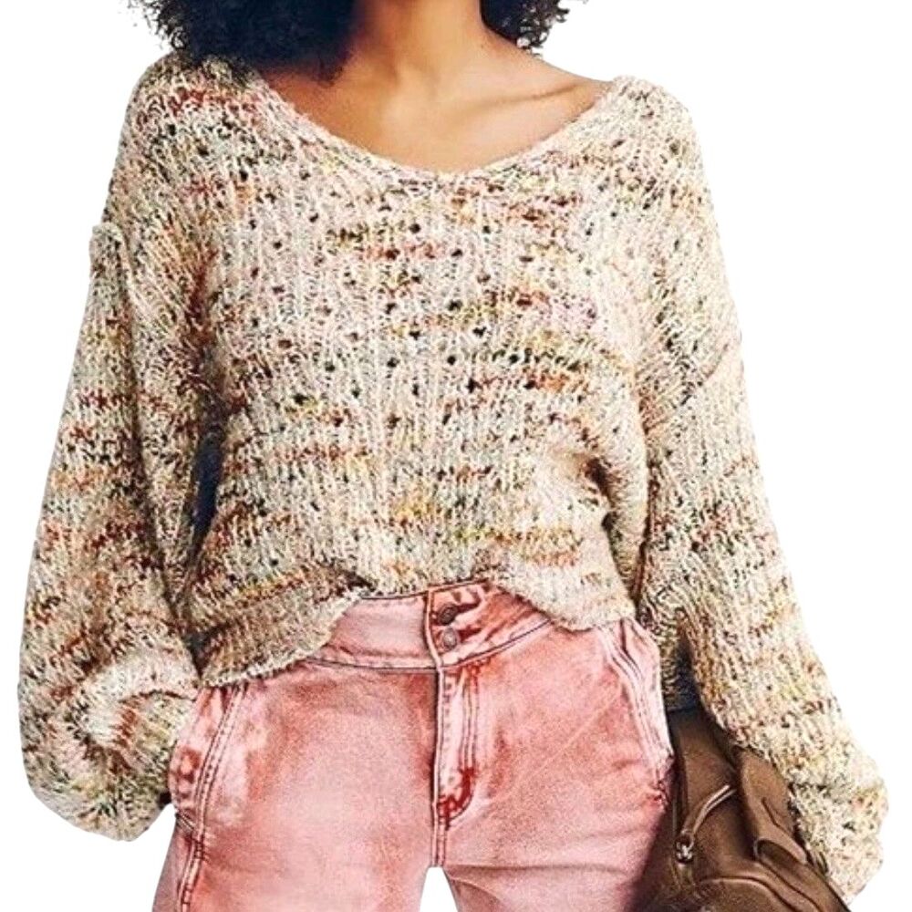 Free People Highland Mendocino Combo Sweater Top Shirt Blouse XS